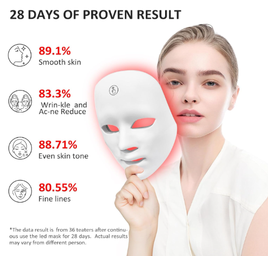 Portable Rechargeable LED Face Mask with 7 Colors